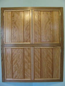 Custom 4-door corner cabinet - closed view