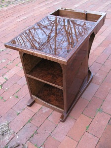 Burl Walnut Veneer End Table