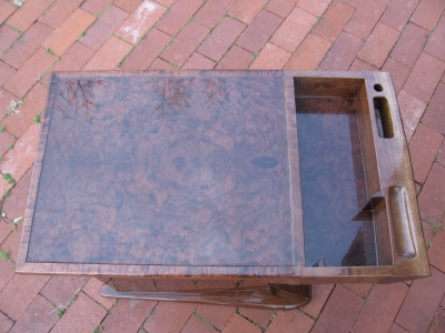 Burl Walnut Veneer End Table