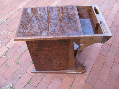 Burl Walnut Veneer End Table