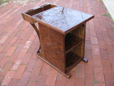 Burl Walnut Veneer End Table