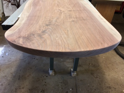 Walnut Slab Reception Desk - In Progress