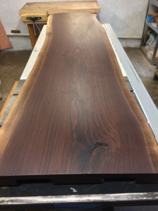 Walnut Slab Reception Desk - In Progress