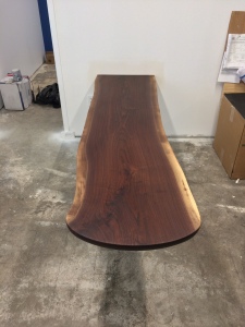 Walnut Slab Reception Desk - Complete